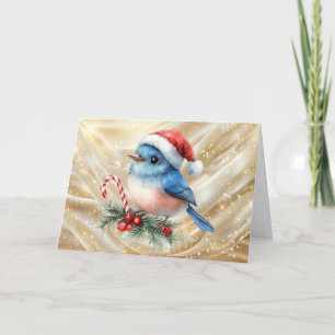 Pretty Little Bluebird Christmas Holiday Card