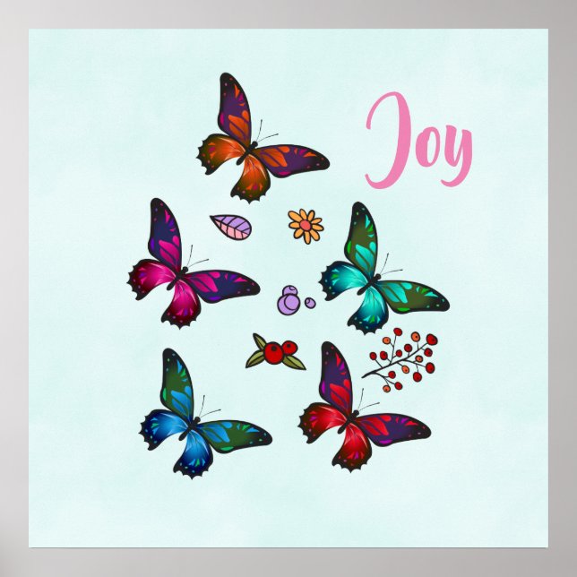 Pretty Little Butterflies Joy Poster (Front)
