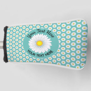 Pretty Little Daisy Custom Text Golf Putter Cover
