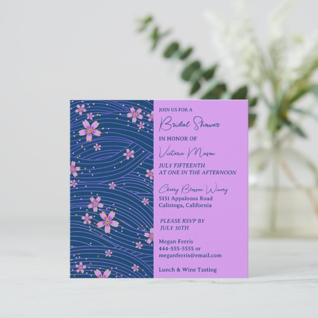 Pretty Little Flowers Bridal Shower Invitation (Standing Front)