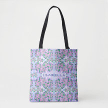 Pretty Little Flowers Personalized Tote Bag