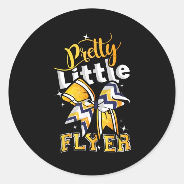 Pretty Little Flyer Cheer Cheerleading Team  Classic Round Sticker (Front)