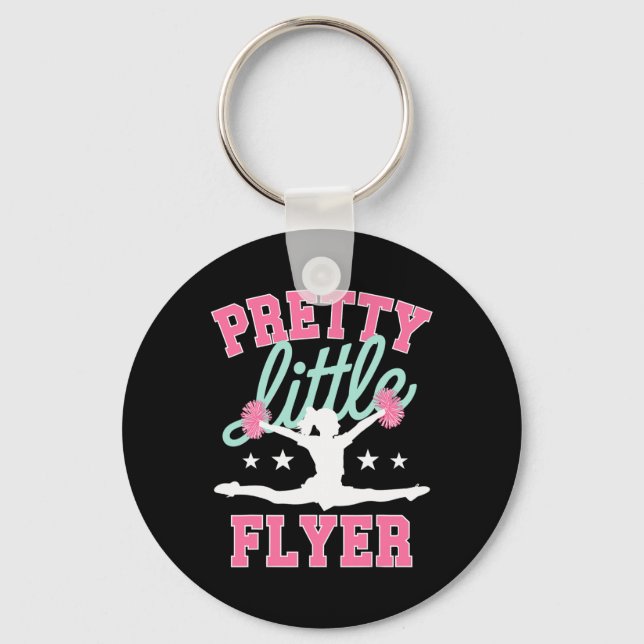 Pretty Little Flyer Funny Cheer Coach Cheerleading Keychain (Front)
