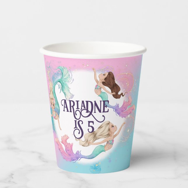 Pretty Little Mermaids Paper Cups (Front)