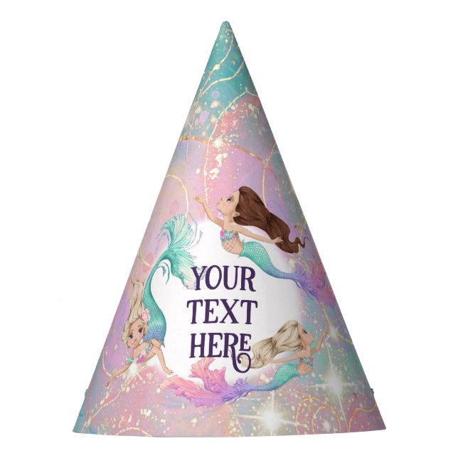 Pretty Little Mermaids Party Hats (Front)