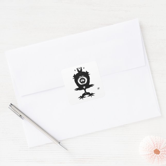 Pretty little monster v1 square sticker (Envelope)