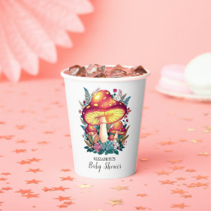 Pretty Little Mushroom Baby Shower Paper Cups