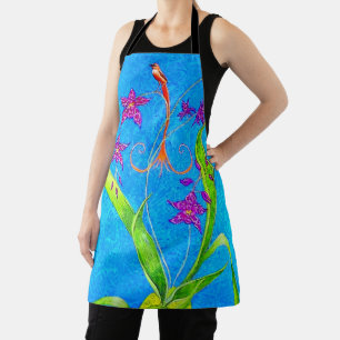 Pretty Little Orchid Bird Apron