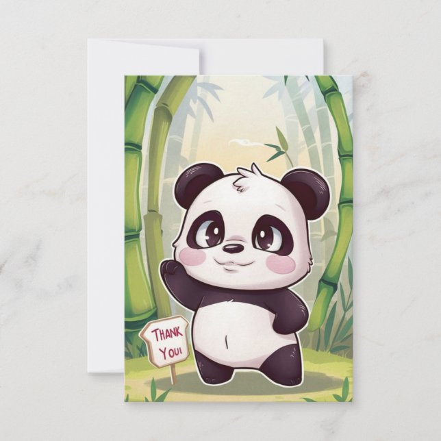 Pretty Little Panda Thank You Card (Front)