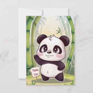Pretty Little Panda Thank You Card