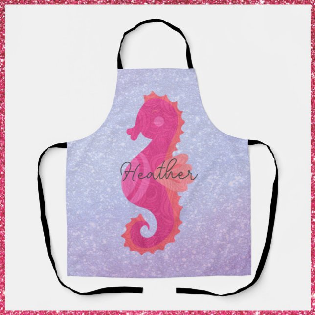 Pretty Little Pink Seahorse Apron (Creator Uploaded)