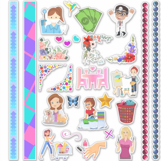 Pretty Little Planners Variety Stickers & Washi (Front)