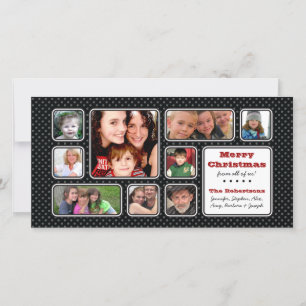 Pretty Little Polka Dot Collage Photo Card - Black
