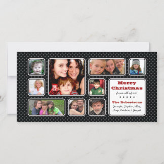Pretty Little Polka Dot Collage Photo Card - Black