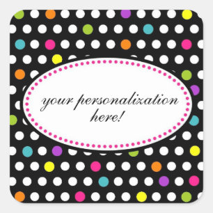 Pretty Little Polka Dots- Bright Colours Square Sticker