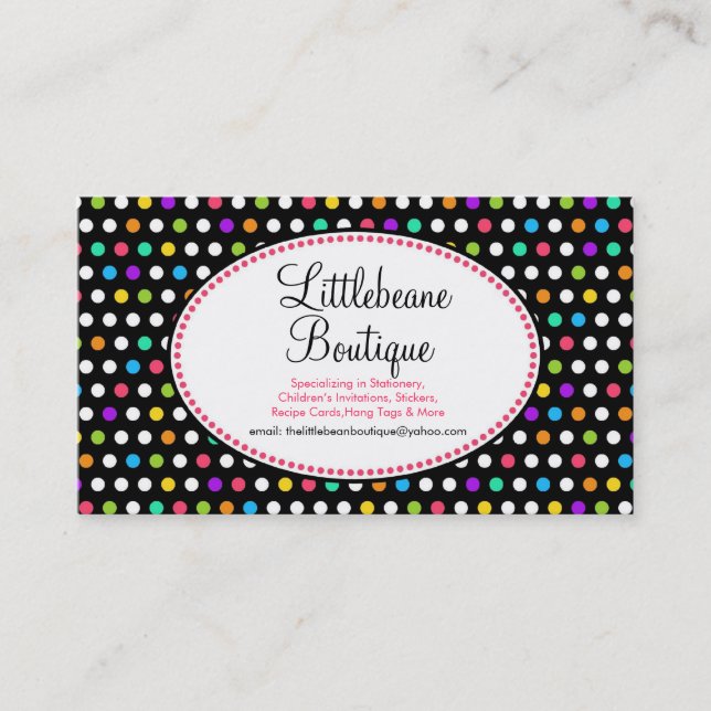Pretty Little Polka Dots Business Calling Cards (Front)