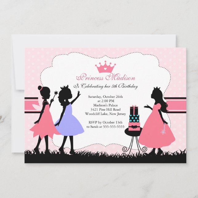 Pretty Little Princess Birthday Party Invitation (Front)