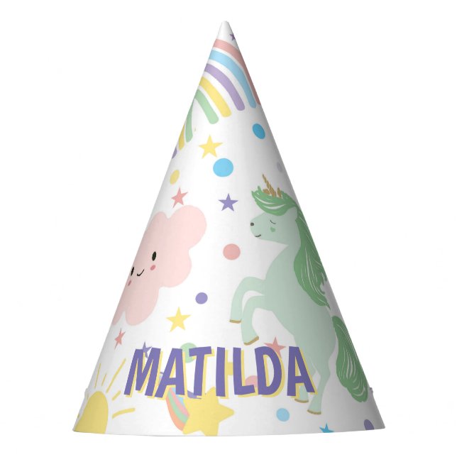 Pretty Little Unicorns Party Hats (Front)