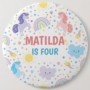 Pretty Little Unicorns Round Badge 6 Inch Round Button