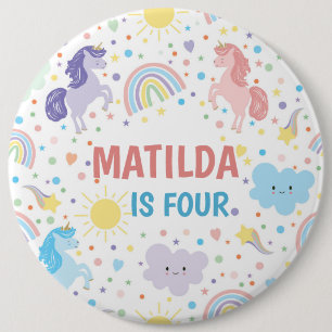Pretty Little Unicorns Round Pin Badge