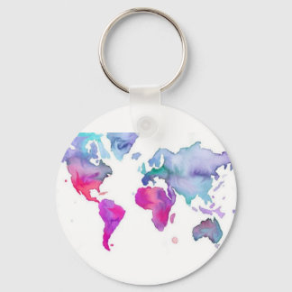Pretty Little Watercolor Map Keychain