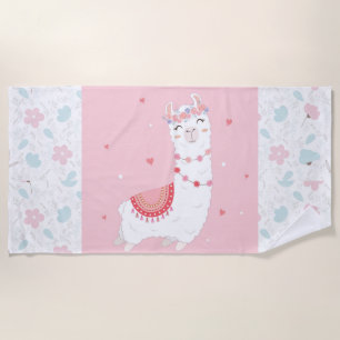 Pretty Llama Beach Towel