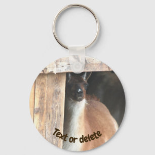 Pretty Llama Farm Animal Personalized Keychain