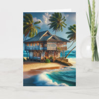 Pretty Log Cabin Beach House Happy Anniversary