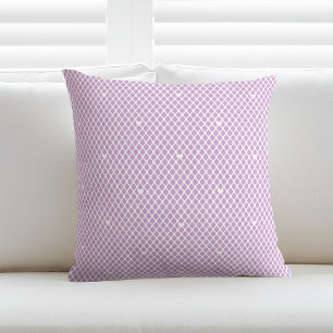 Pretty Love Heart Lattice Mesh Purple Modern Throw Pillow