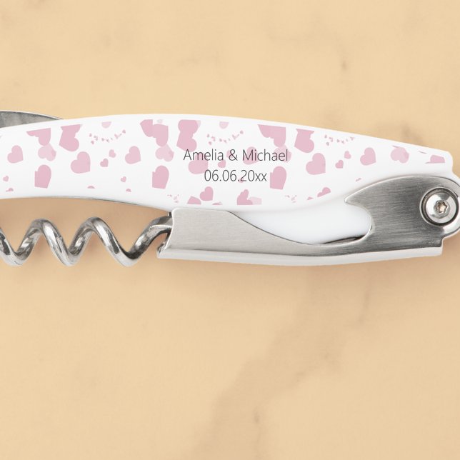 Pretty Love heart Personalized  Wedding Corkscrew (Creator Uploaded)
