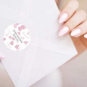 Pretty Love heart Personalized Wedding Sticker