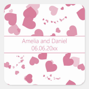 Pretty Love heart Personalized Wedding Sticker