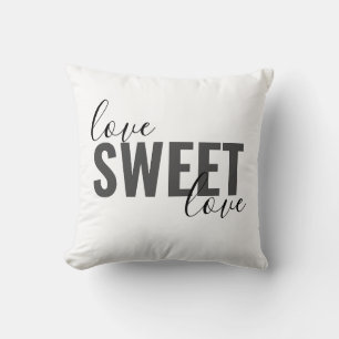 pretty LOVE SWEET LOVE typography Throw Pillow