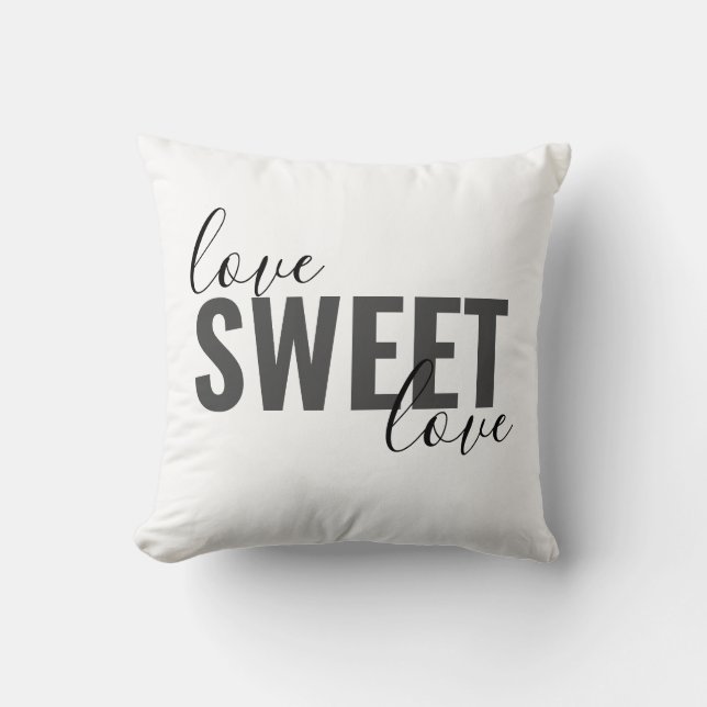 pretty LOVE SWEET LOVE typography | Throw Pillow (Front)