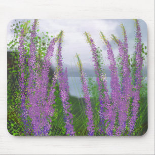 Pretty Lupine Flowers By The Lake Mouse Pad