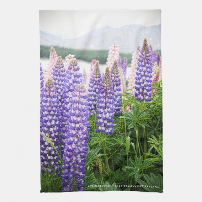 Pretty Lupins @ Lake Tekapo New Zealand Kitchen Towel (Vertical)