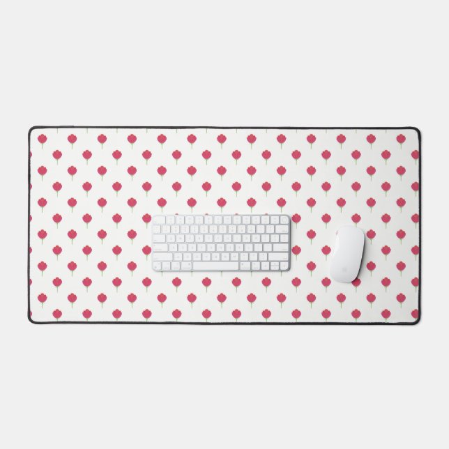 Pretty lush pink tulips pattern Desk mats (Keyboard & Mouse)