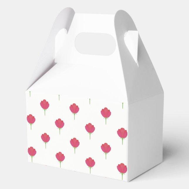 Pretty lush pink tulips pattern favor box (Front)