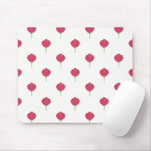 Pretty lush pink tulips pattern mouse pads