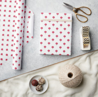 Pretty lush pink tulips pattern wrapping paper