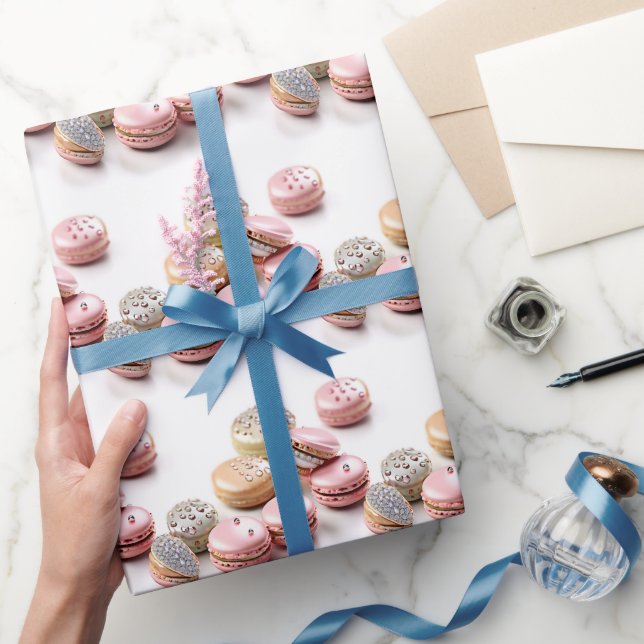 Pretty Macaron with Diamonds Birthday Wrapping Paper (Gifting)