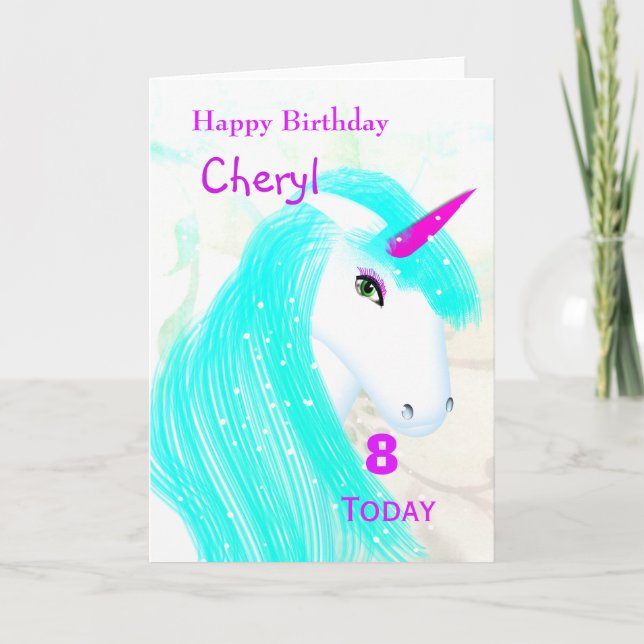 Pretty Magical Mythical Unicorn Personalized Card (Front)