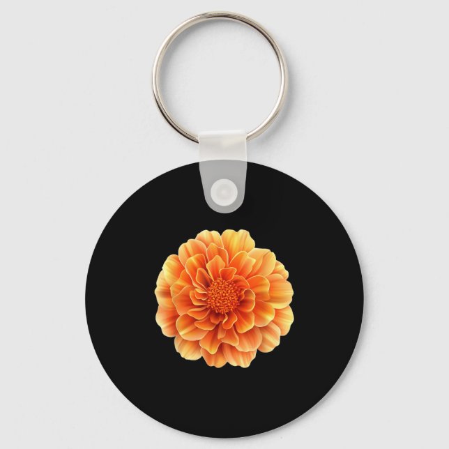 Pretty Marigold Flower Season  Keychain (Front)