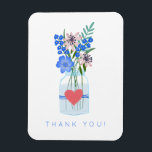 Pretty Masons Jar Heart Floral Thank You Magnet<br><div class="desc">Pretty Masons Jar Heart Floral Thank You</div>