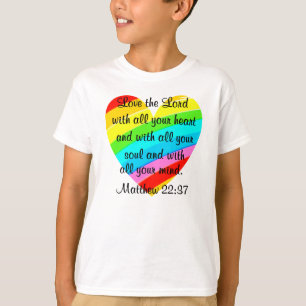 PRETTY MATTHEW 22:37 LOVE HEART DESIGN T-Shirt