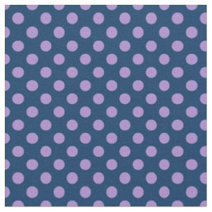 Pretty Mauve and Navy Blue Polka Dots Fabric