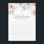 Pretty Mauve Pink Watercolor Flowers Wedding Advice Card<br><div class="desc">Give your advice and well wishes to the newlyweds with this elegant floral advice card. It features watercolor garland of mauve blush pink flowers and greenery with an elegant script. Personalize by adding the newlyweds' names. This blush pink wedding advice card is perfect for spring and fall weddings.</div>