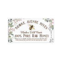 Pretty Meadow Flowers & Bee Date Harvested Honey