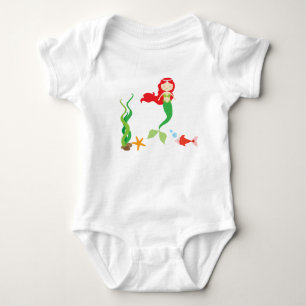 Pretty Mermaid and Fish Baby Bodysuit Tutu