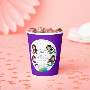 Pretty Mermaids Under the Sea Girls Birthday Party Paper Cups